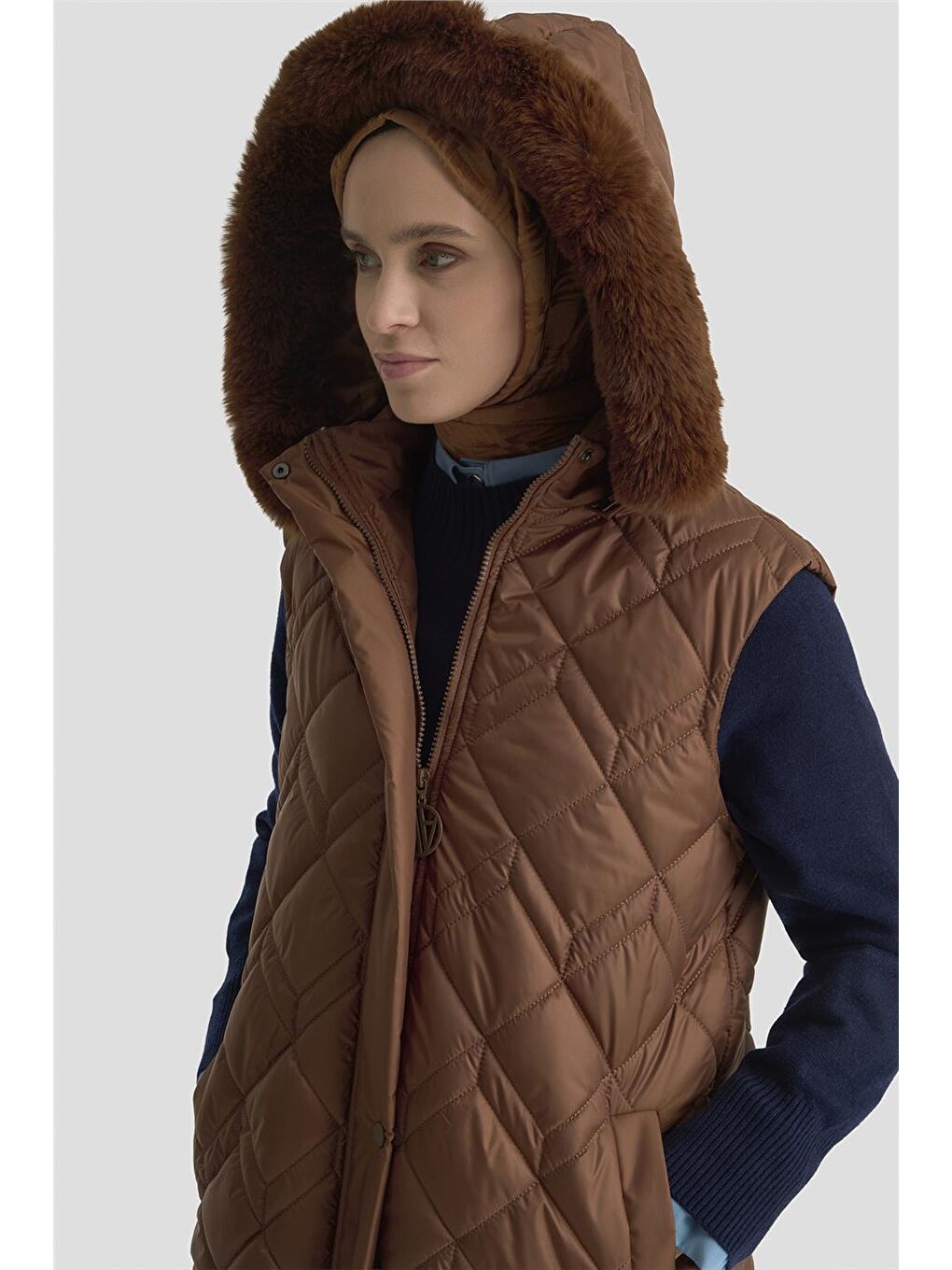 Kahverengi Yelek 25Kt505 Camel-4