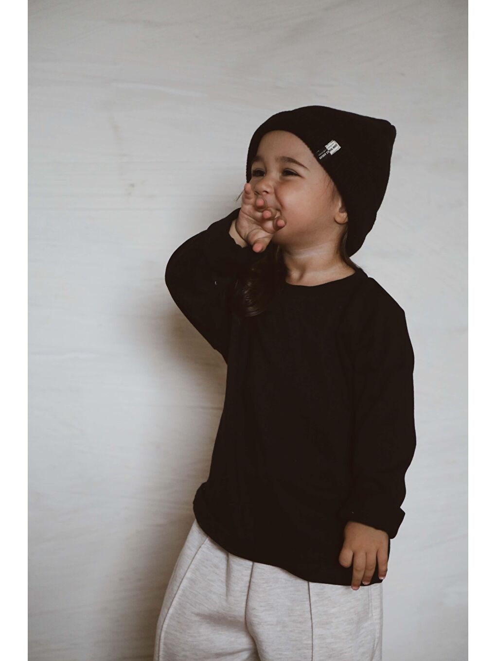 Siyah Sırt Baskılı Uzun Kollu T-Shirt-1