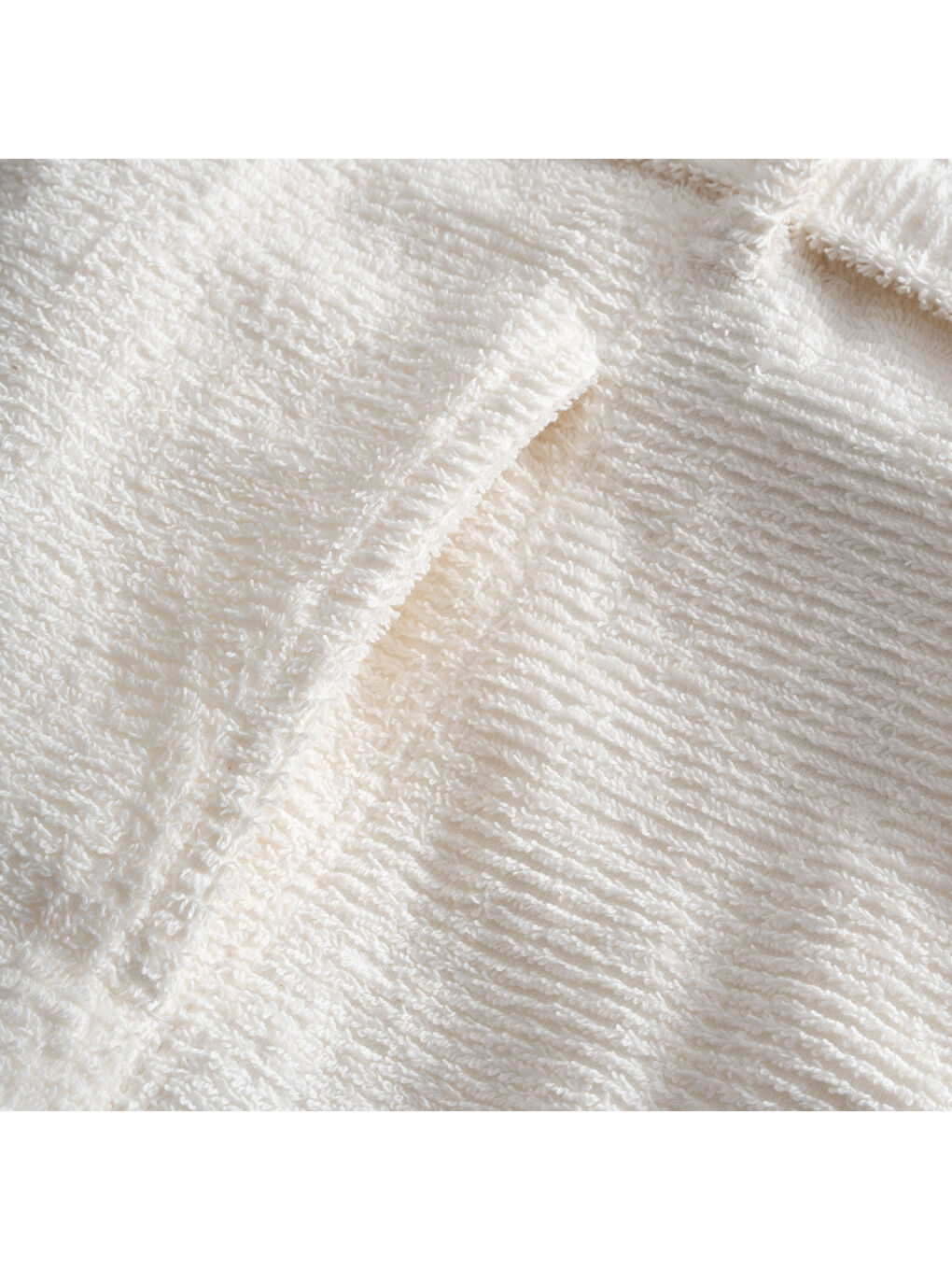 Ekru Tria Kadın Bornoz %100 Pamuk Jakarlı Krem-Lacivert-4