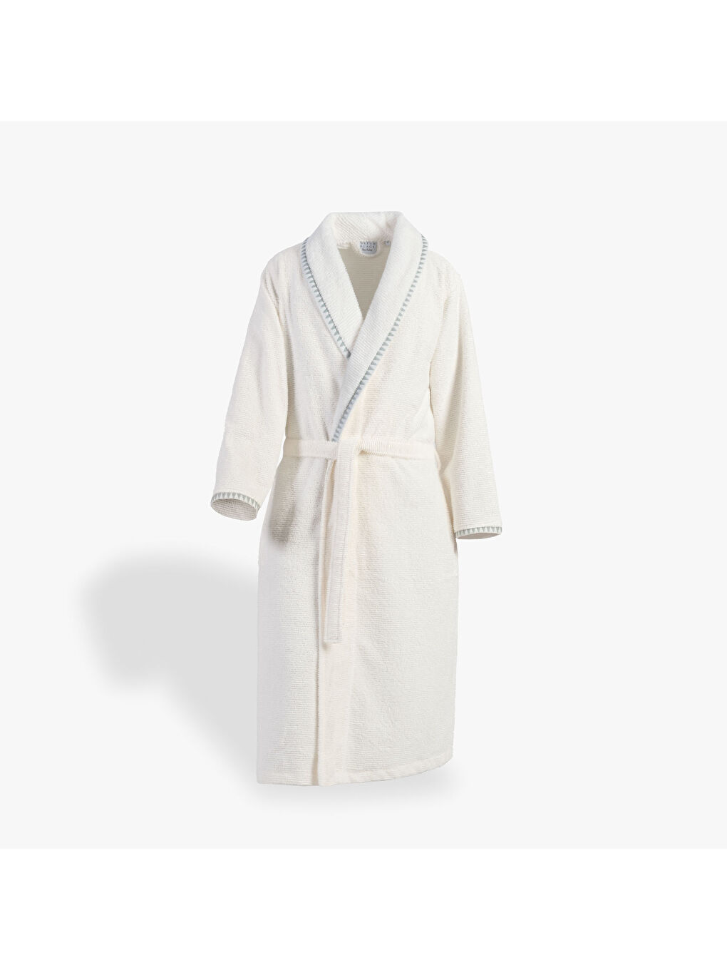 Yeşil Tria Erkek Bornoz %100 Pamuk Jakarlı Krem-Mint