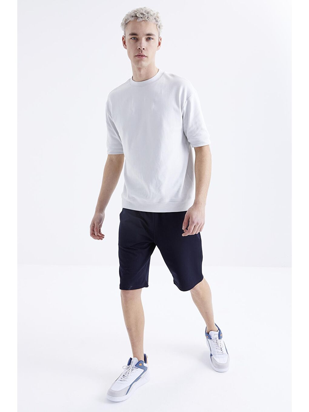 Lacivert Bağcıklı Standart Kalıp Basic Erkek Şort - 81212-2