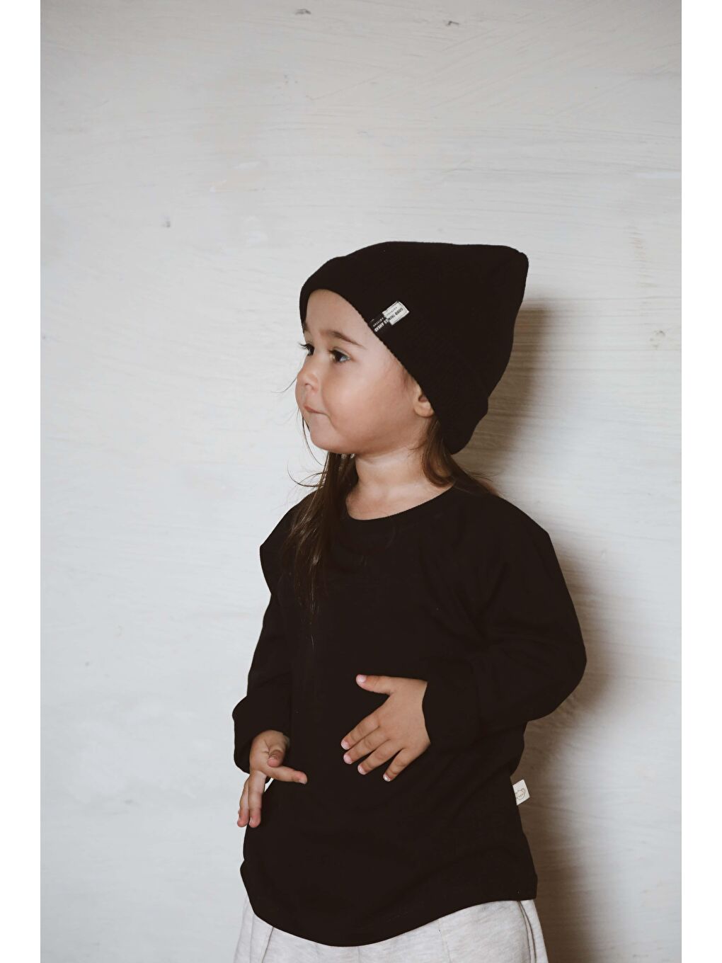 Siyah Sırt Baskılı Uzun Kollu T-Shirt-6