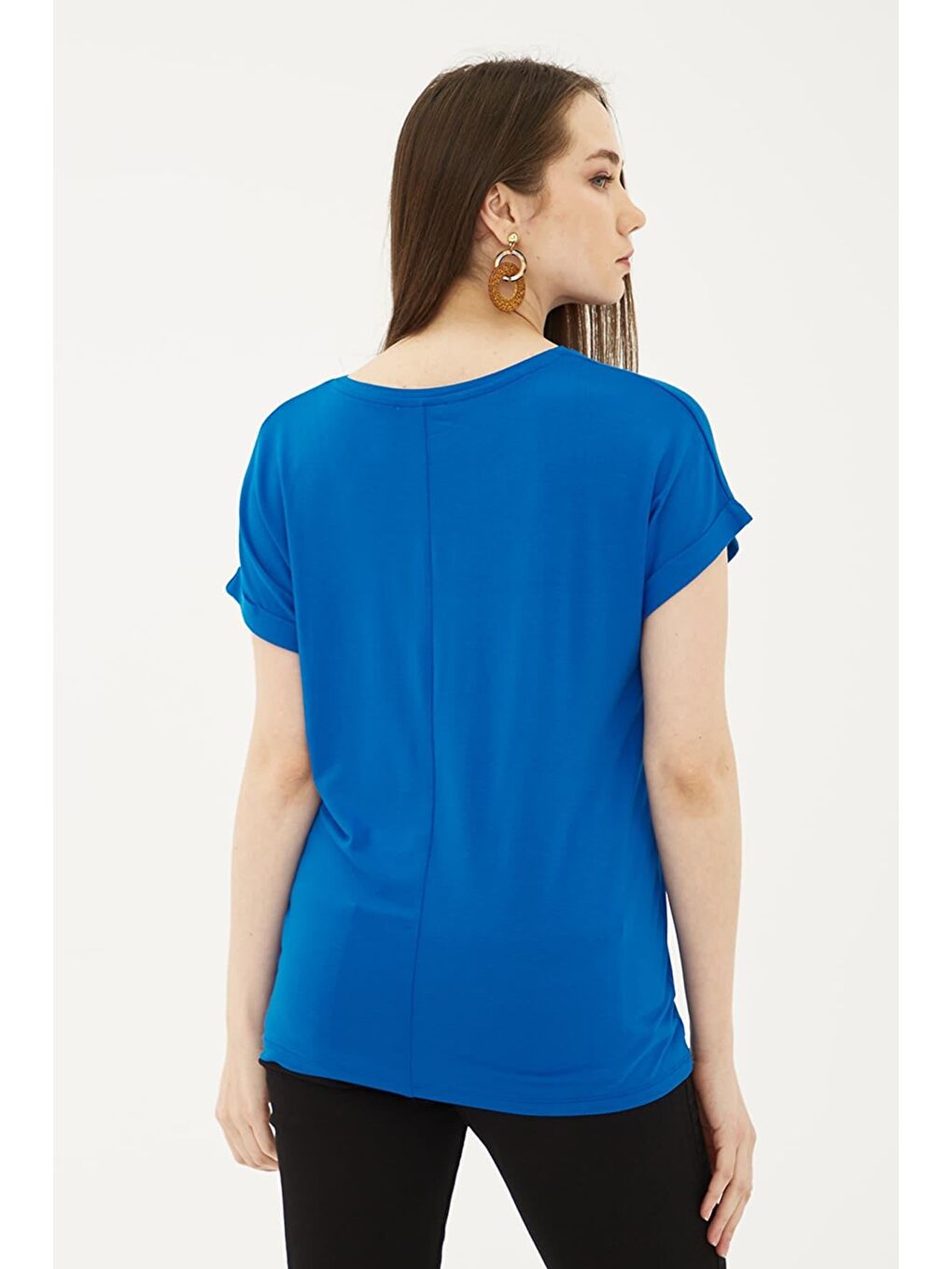 Mavi Streç Regular Fit Yuvarlak Yaka Bluz 25Y0194K1-3