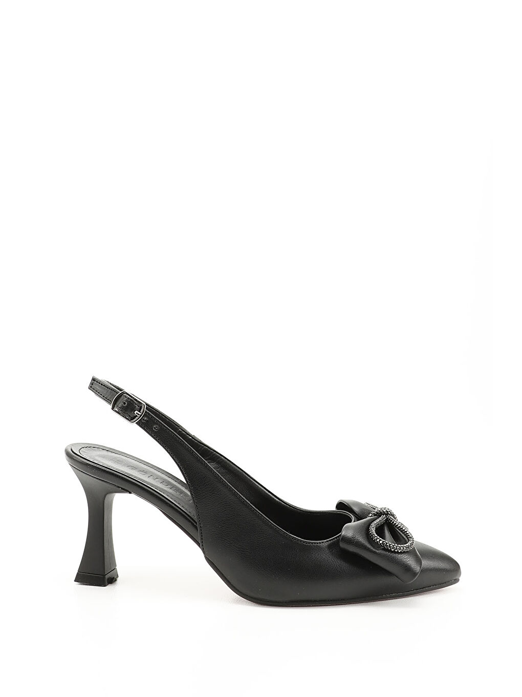 Mor Kadın ZÜMRÜT-SİYAH Sivri Burun Kadeh Ökçe Arkası Açık Ayakkabı