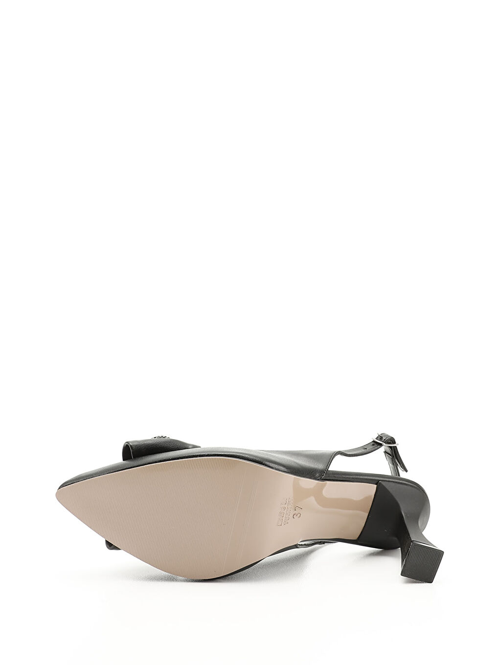 Mor Kadın ZÜMRÜT-SİYAH Sivri Burun Kadeh Ökçe Arkası Açık Ayakkabı-3