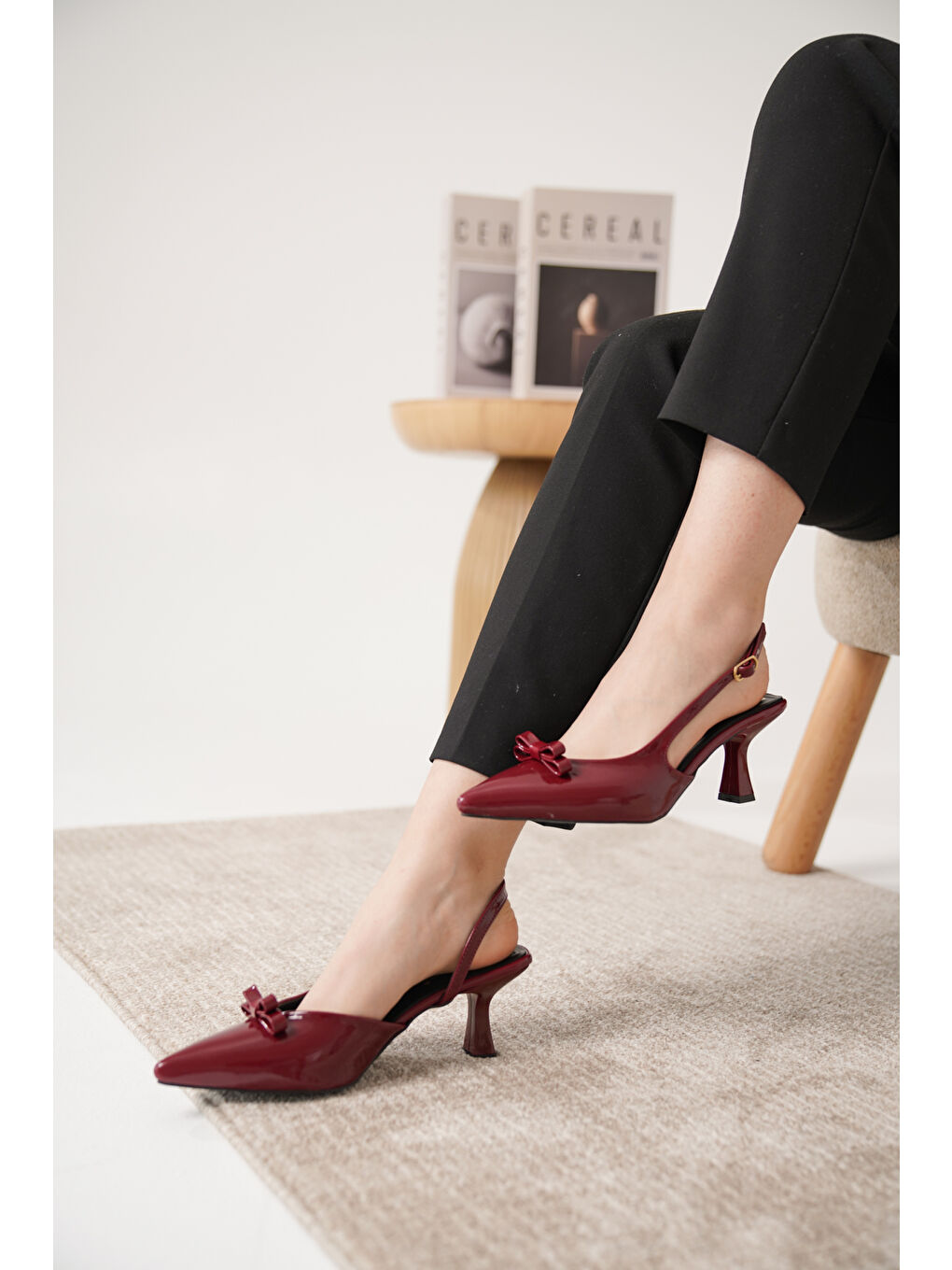 Bordo Nina Kadın Klasik Topuklu Ayakkabı-1