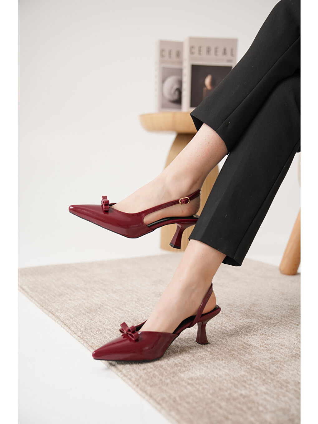 Bordo Nina Kadın Klasik Topuklu Ayakkabı-2