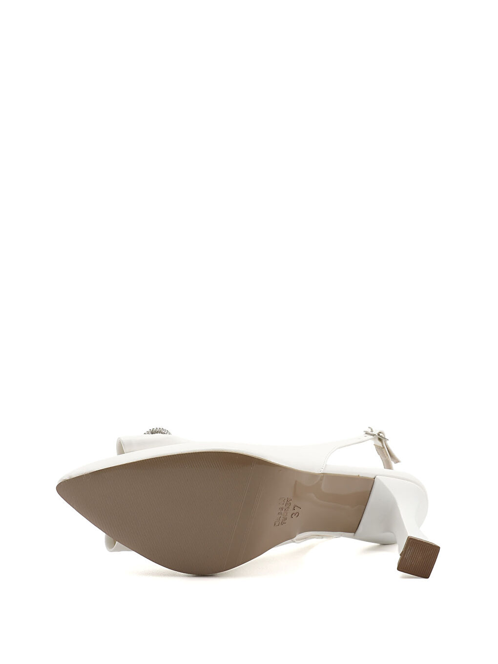 Beyaz Kadın BEYAZ-AÇIK GRİ Sivri Burun Kadeh Ökçe Arkası Açık Ayakkabı-3