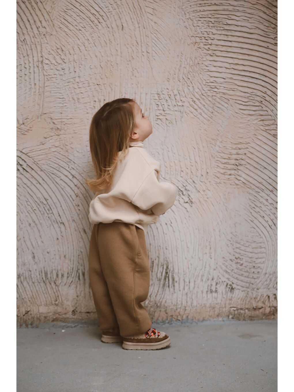 Bej Balıkçı Yaka Polarlı Eşofman Takımı 1-5 Yaş-3