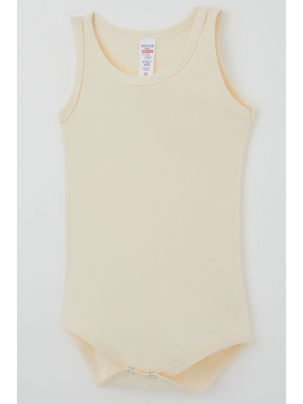 Ekru Erkek Çocuk Çıtçıtlı Atlet Zıbın Body Basic Krem (1-3 Yaş)-2