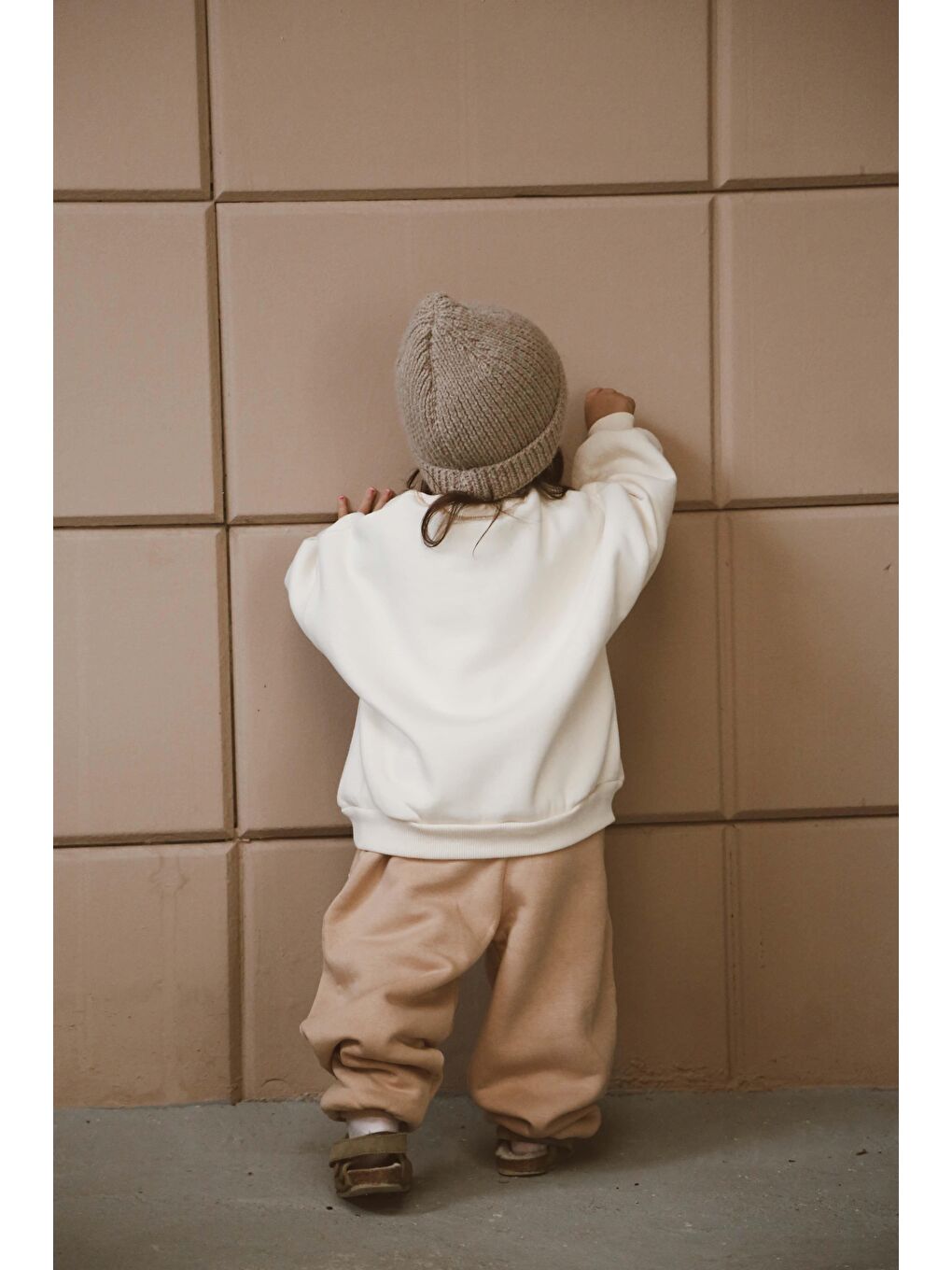 Bej Karyoka Dikiş Polarlı Eşofman Takım-4