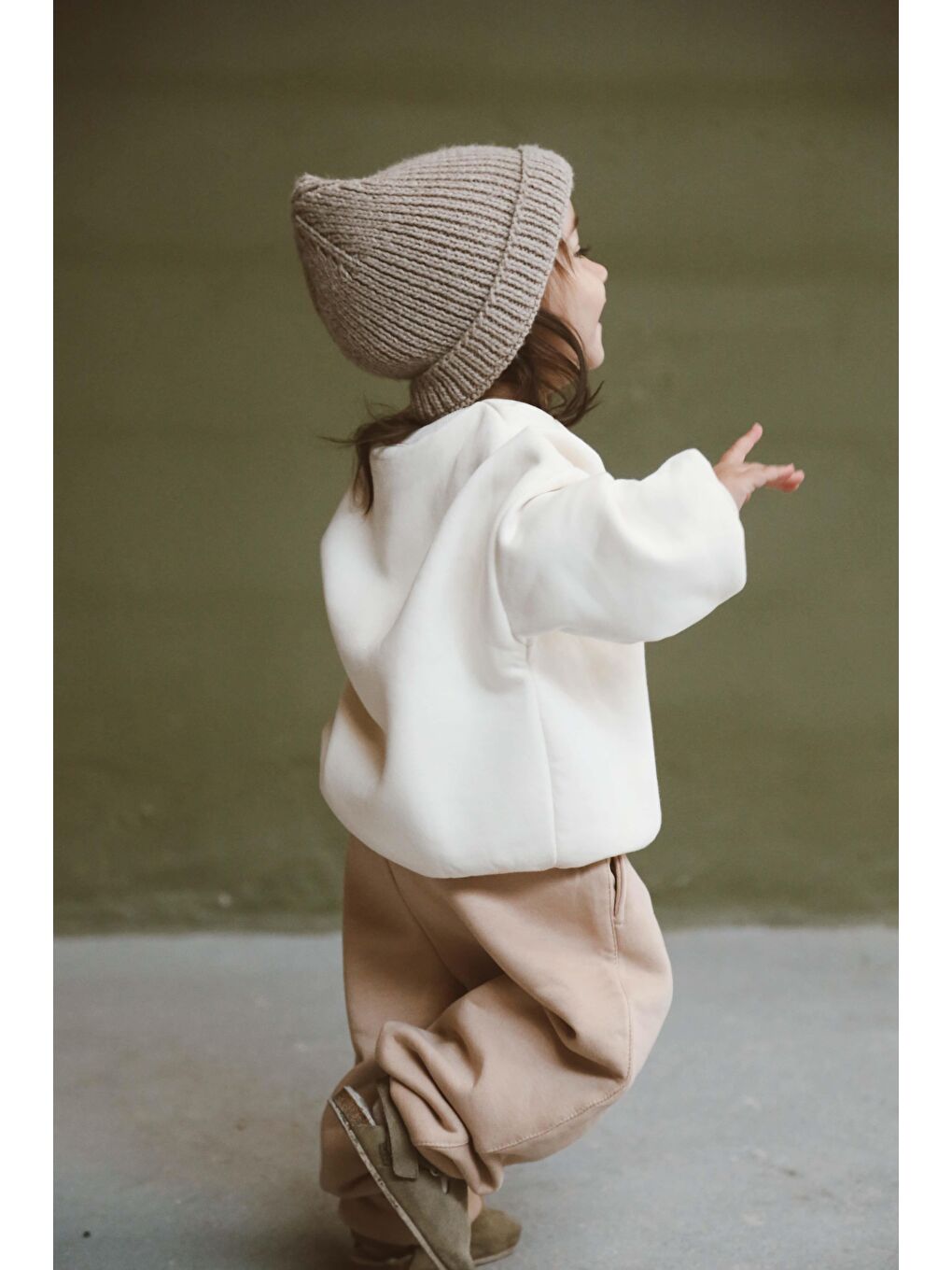 Bej Karyoka Dikiş Polarlı Eşofman Takım-5