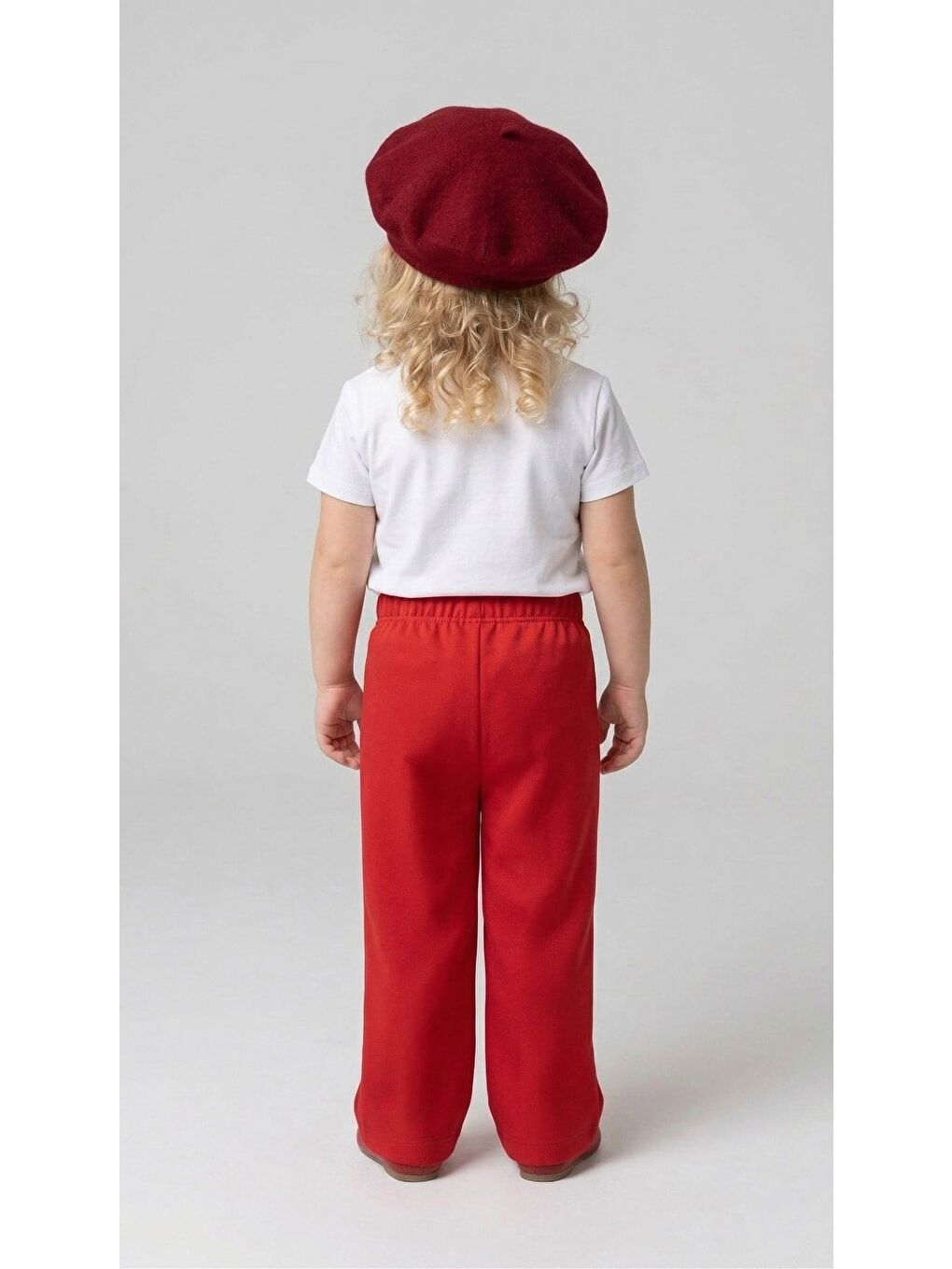 Kız Çocuk %100 Pamuk Kırmızı Pantolon (3-4 Yaş 8-9 Yaş)-1