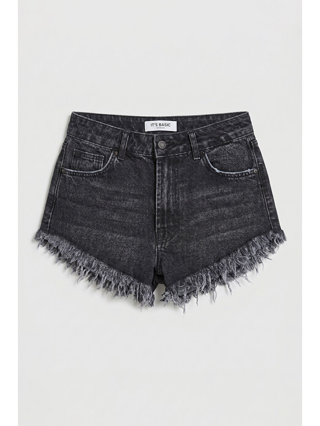 Gri Kadın Koyu Füme 2s6-1 Mini Boy Denim Şort