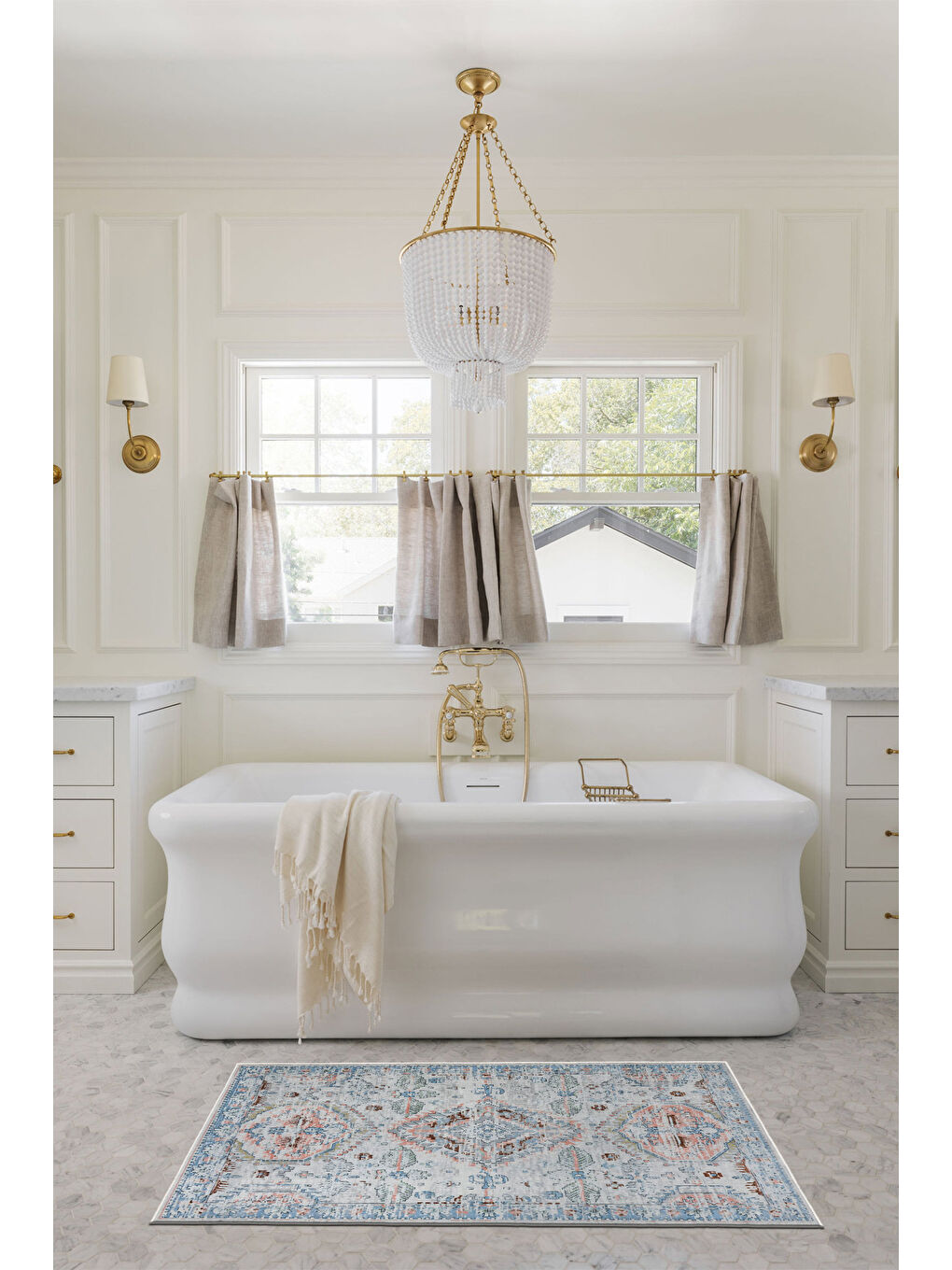 Gri Dekoratif Özel Tasarım Yıkanabilir İnce Kaymaz Tabanlı Modern Halı KECE FR34-3