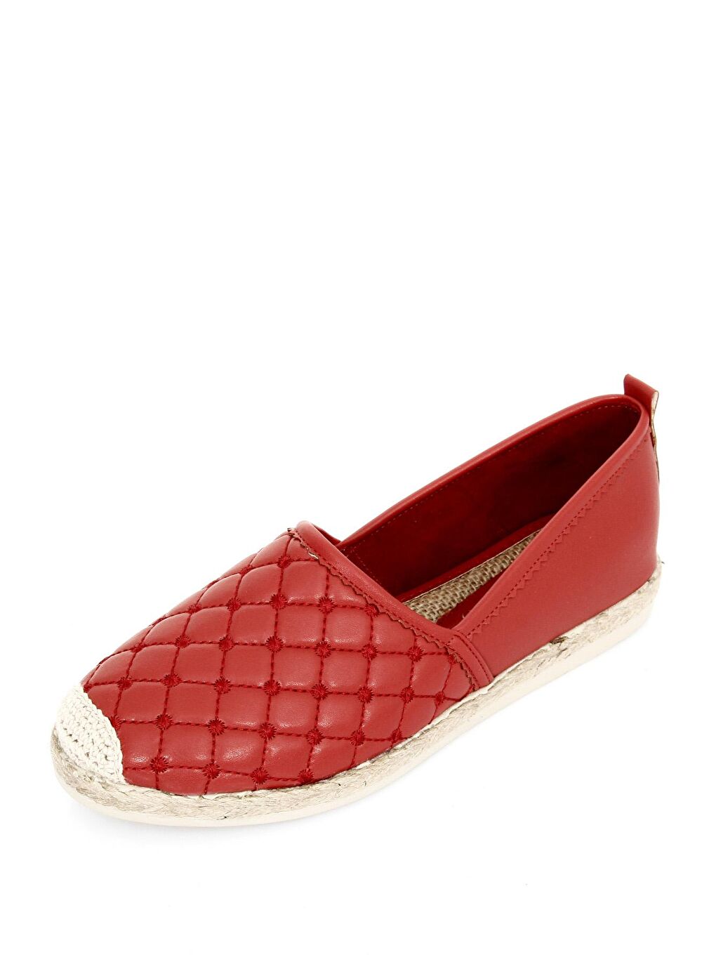 Kırmızı Yuvarlak Burun Düz Taban Kadın Babet 38804-7