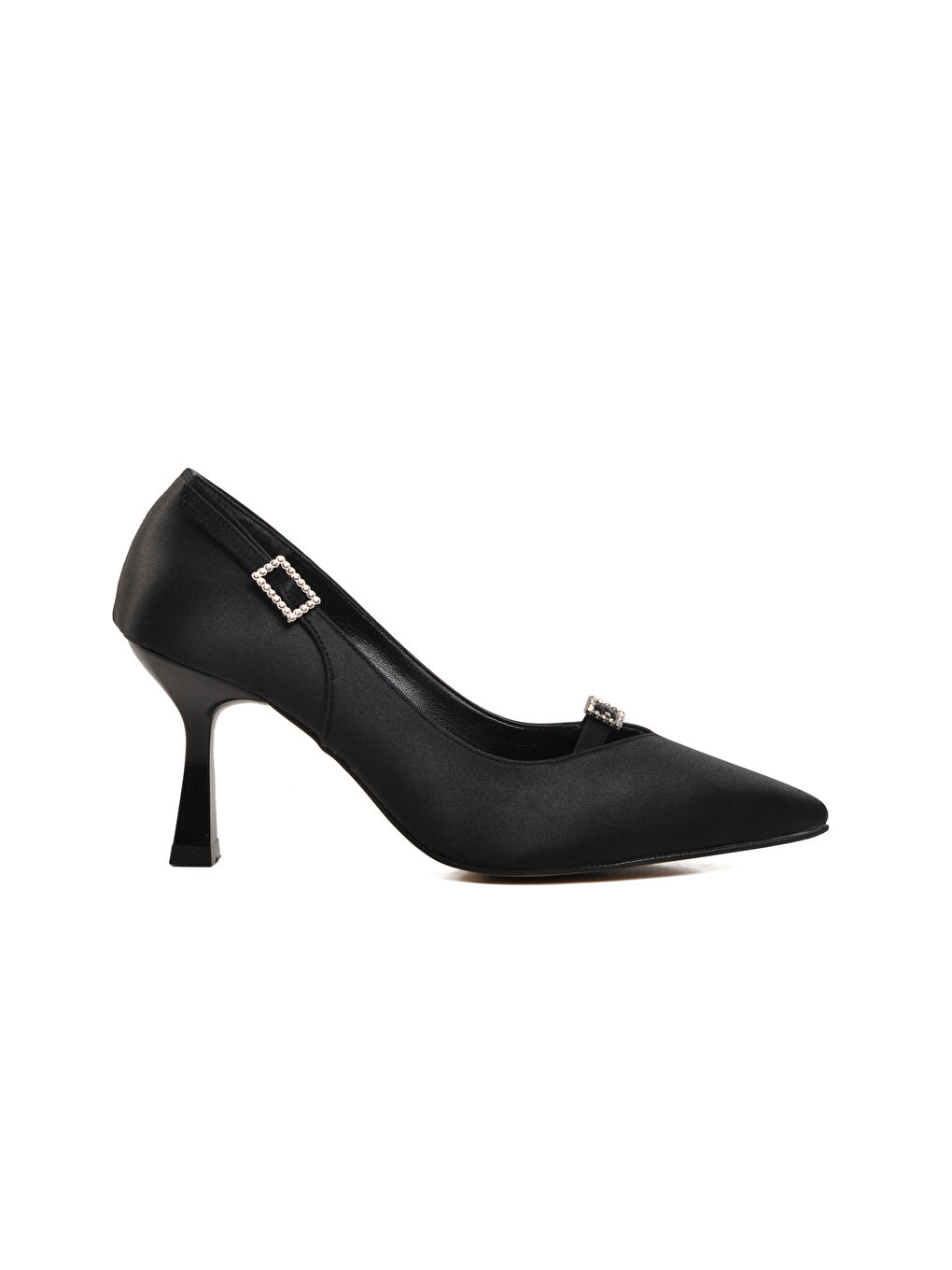 Siyah Saten Kadın Topuklu Ayakkabı 357091