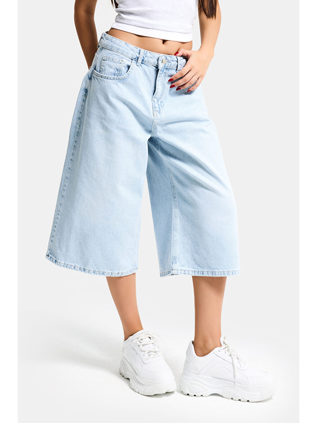 Mavi Kadın Ice 4s6-3 Süper Baggy Fit Maxi Boy Bermuda Denim Şort