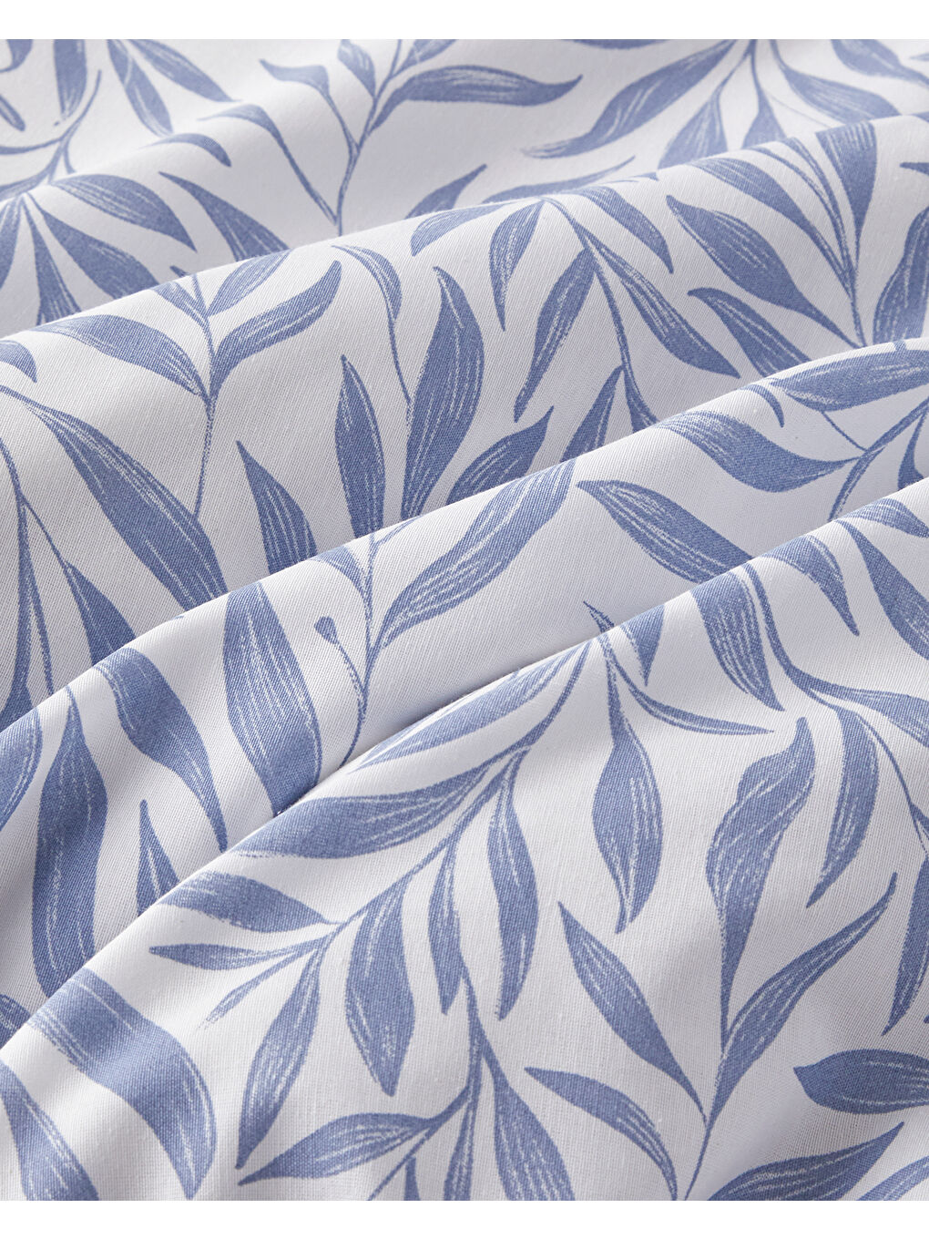 Leaf Dream Kolay Ütülenir Tek Kişilik Nevresim Takımı 160x220 cm Mavi-5