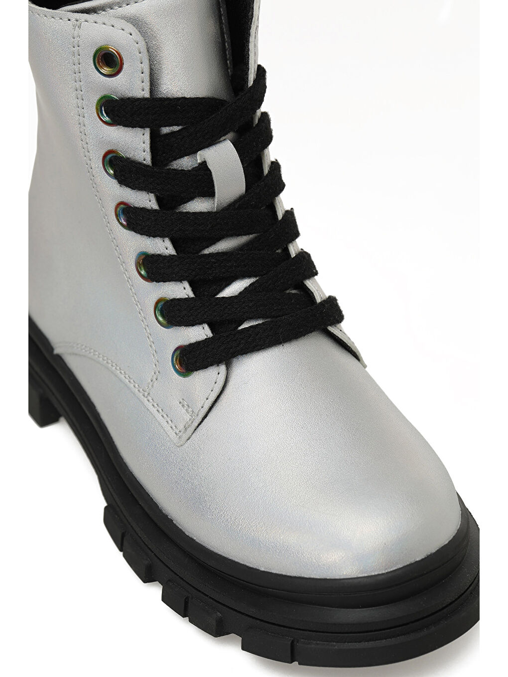 Gri ZESY.F5PR Gümüş Kız Çocuk Biker Bot-6