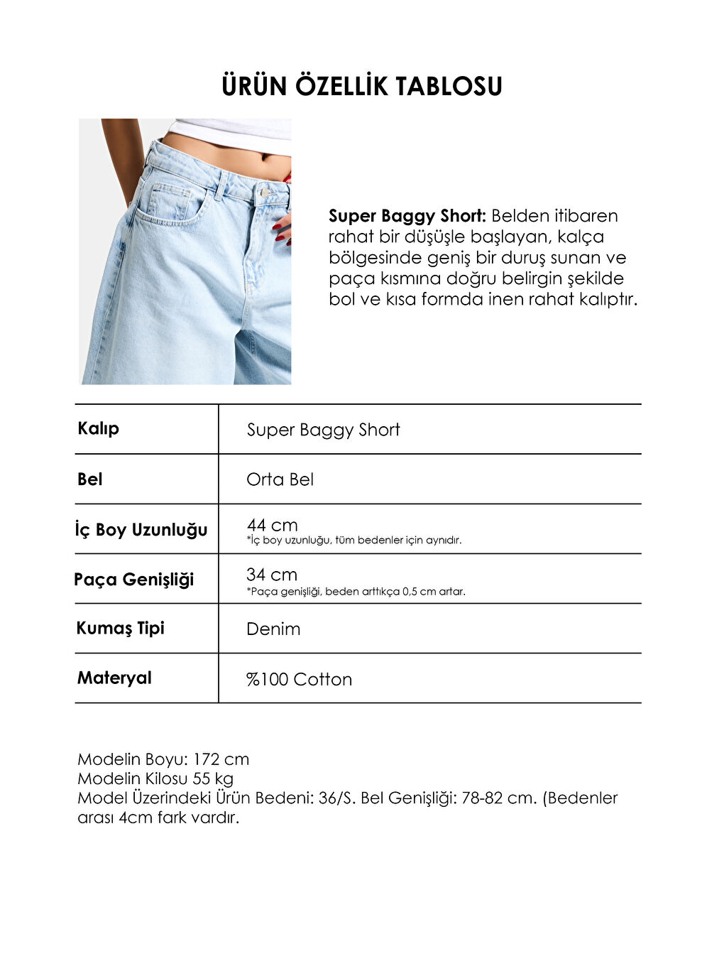 Mavi Kadın Ice 4s6-3 Süper Baggy Fit Maxi Boy Bermuda Denim Şort-2