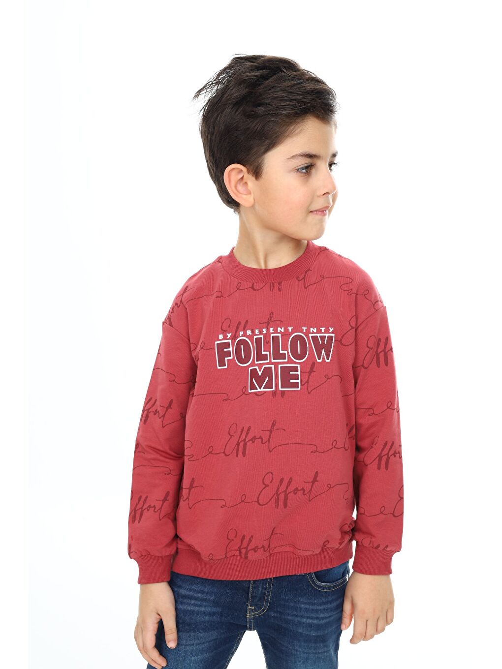 Kahverengi Erkek Çocuk Baskılı Sweatshirt-1