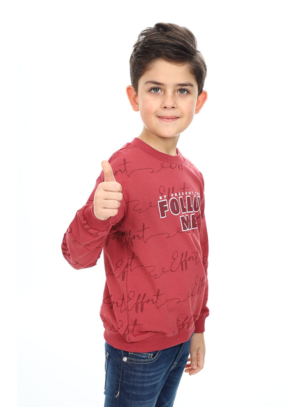 Kahverengi Erkek Çocuk Baskılı Sweatshirt-2