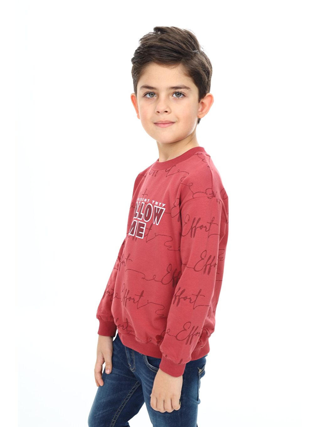 Kahverengi Erkek Çocuk Baskılı Sweatshirt-4