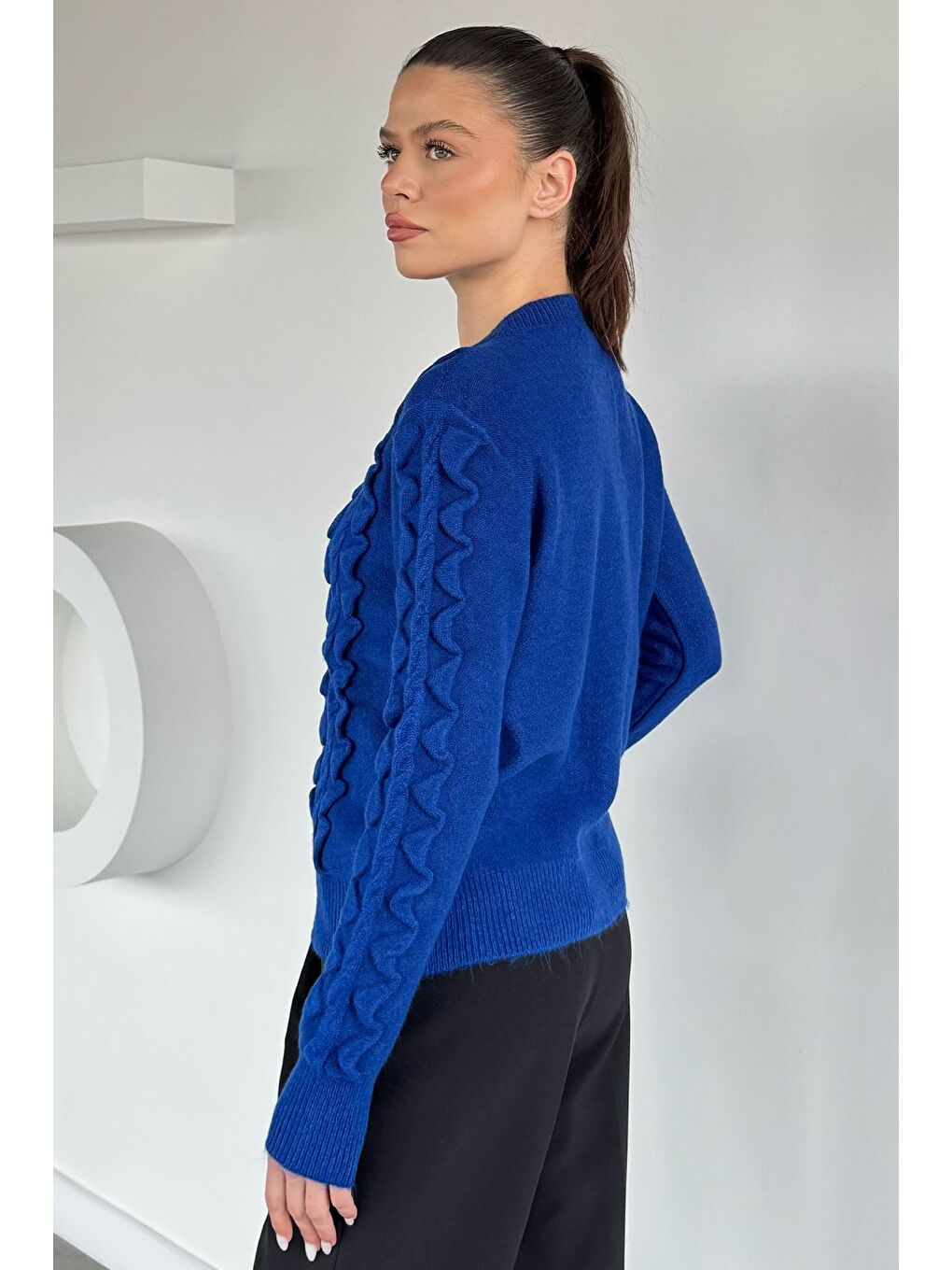 Mavi Kadın Gold Düğme Detaylı Triko Hırka-2