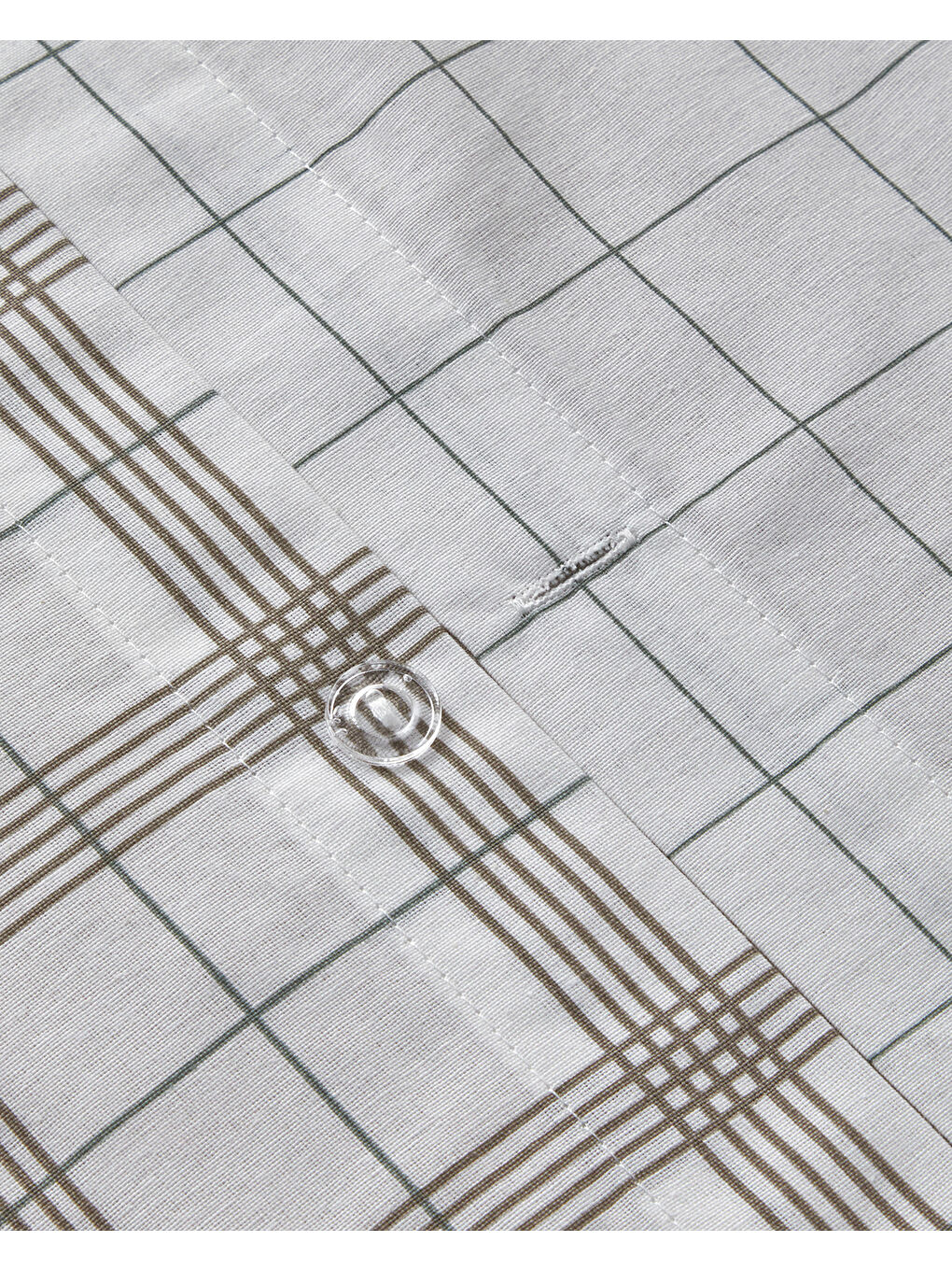 Chic Check Kolay Ütülenir Tek Kişilik Nevresim Takımı 160x220 cm Bej-5