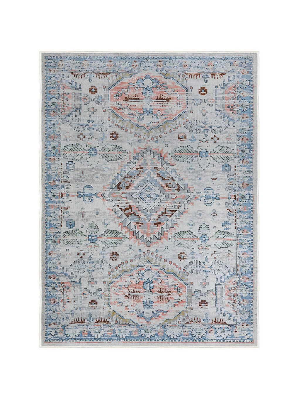 Gri Dekoratif Özel Tasarım Yıkanabilir İnce Kaymaz Tabanlı Modern Halı KECE FR34