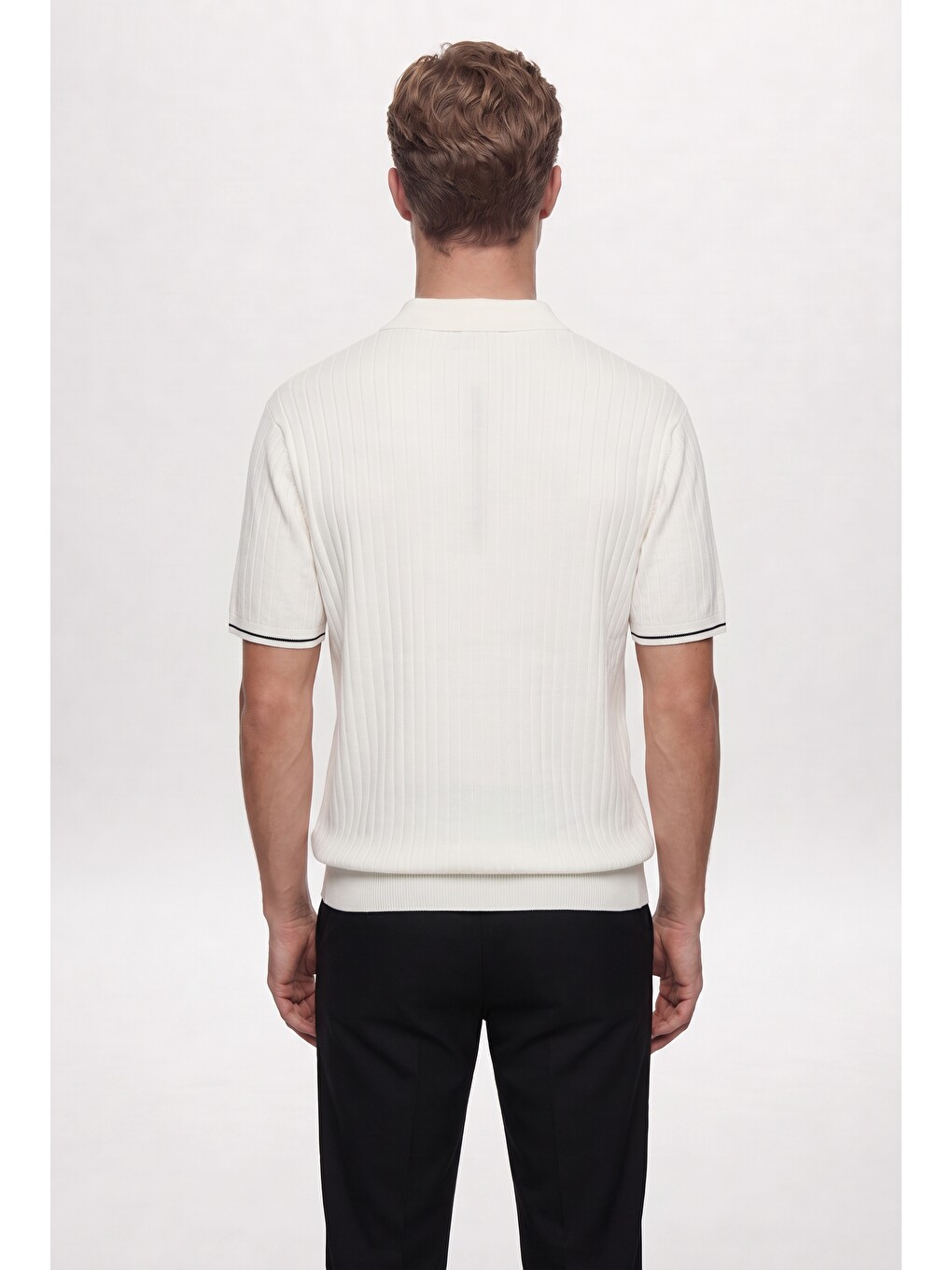 Ds Damat Regular Fit Ekru Fitilli Yazlık Rayon Triko Tişört-2
