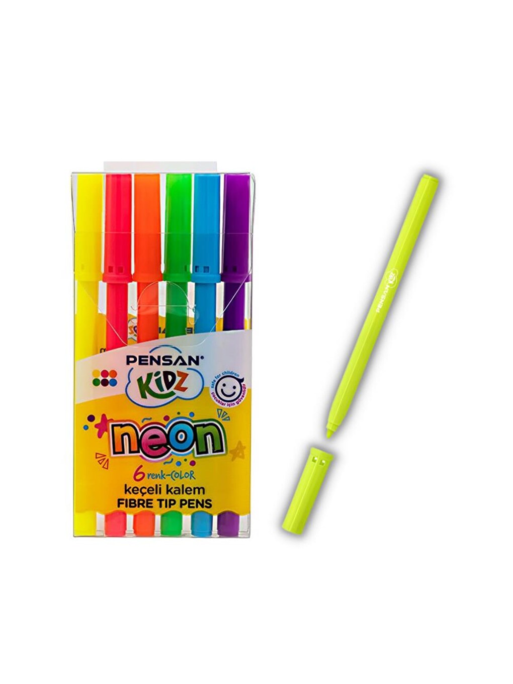 Keçeli Kalem Seti 6 Neon - 6 Pastel Ve 12 Renk Keçeli Kalem Keçeli Kalem 1 Paket-1