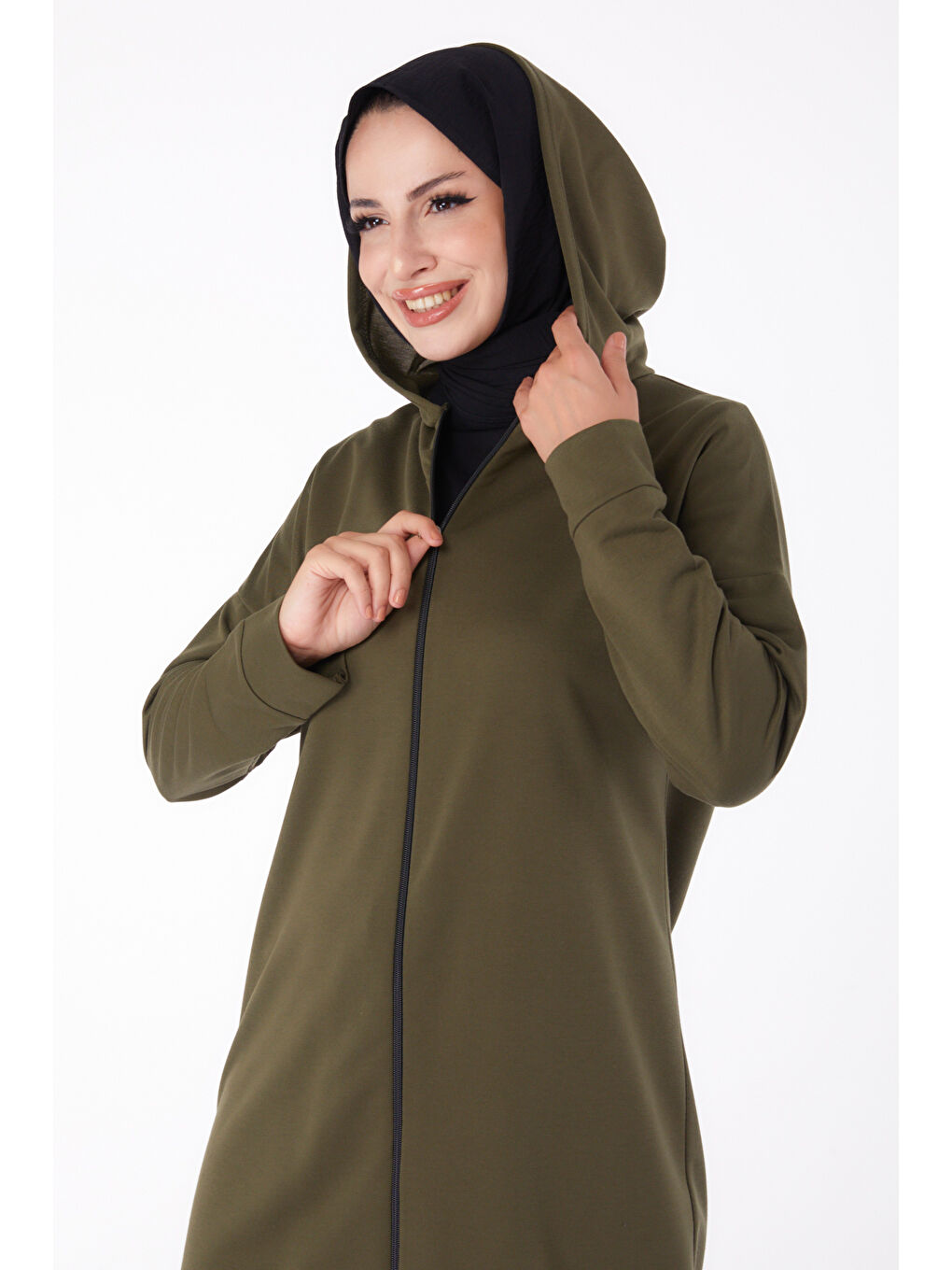 Fermuarlı Kap Haki - 13299-1