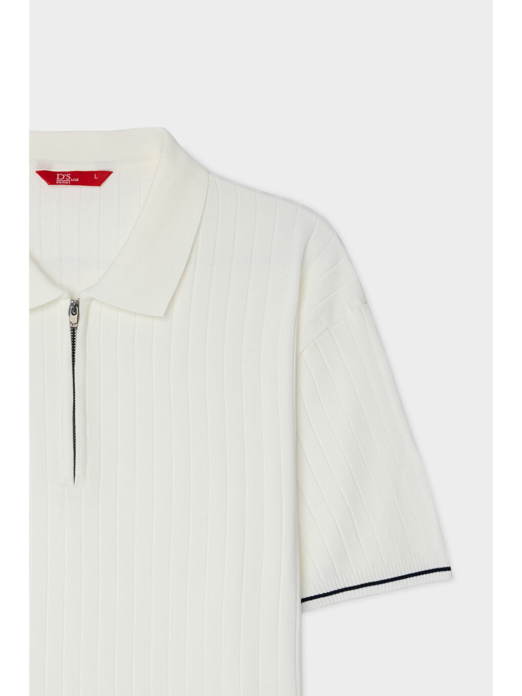 Ds Damat Regular Fit Ekru Fitilli Yazlık Rayon Triko Tişört-4