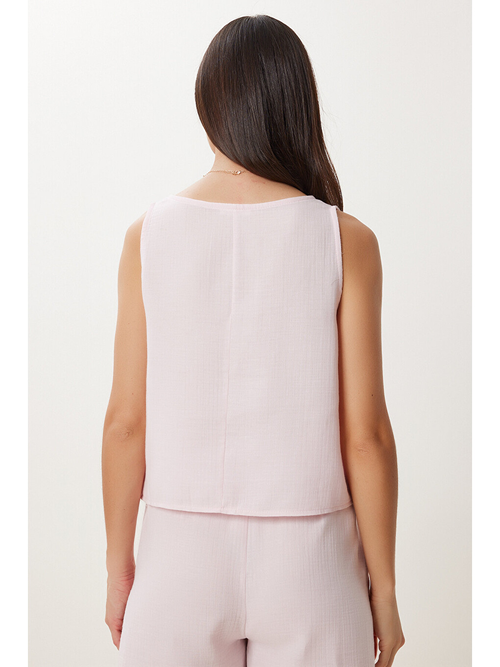 Müslin Bluz Şort Takım Şeker Pembe Lmc0063-4