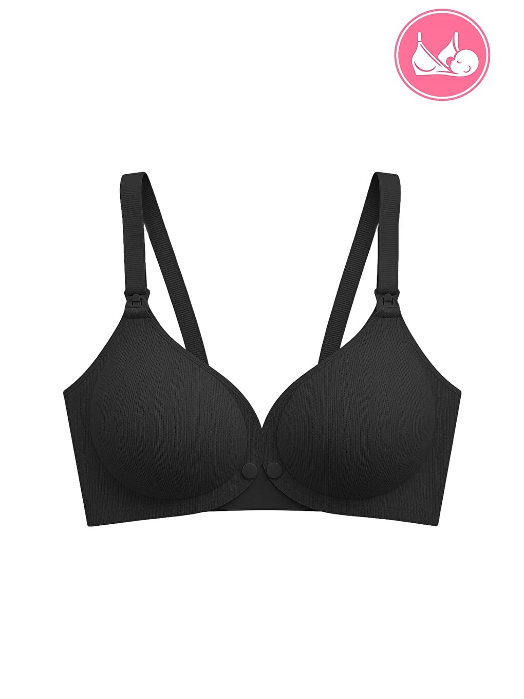 Seamless Bra - Mavelle | Siyah Lazer Kesim Klipsli Ve Çıtçıtlı Önü Açılabilir Emzirme Sütyeni