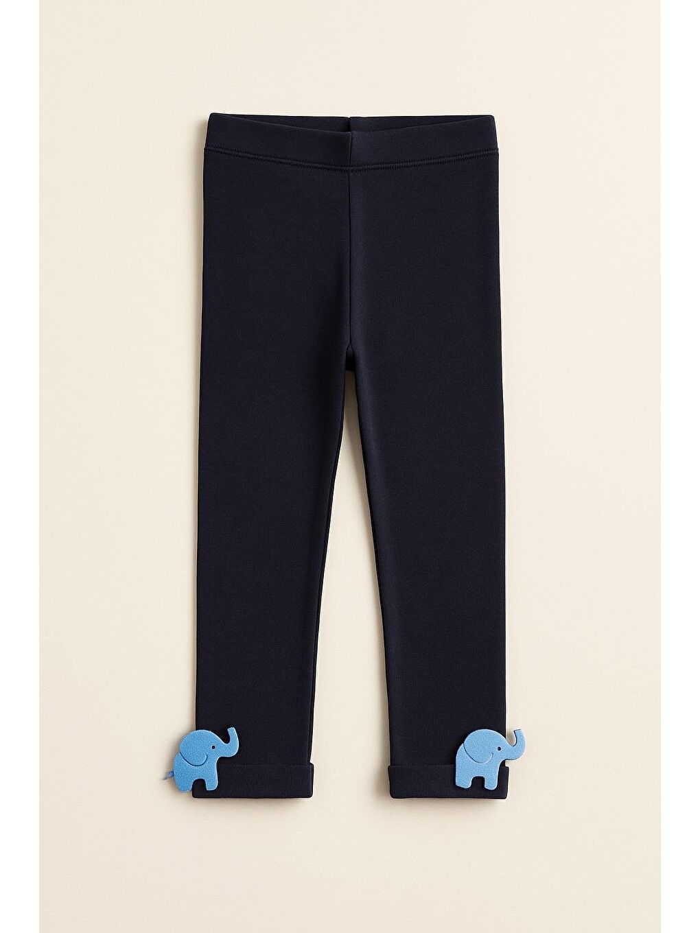 Çocuk Fil Aksesuarlı Pamuklu Tayt Pantolon Lacivert