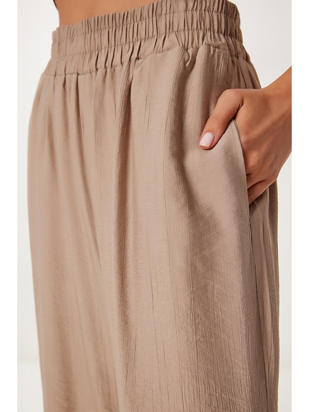 Bej Bağlama Detaylı Bluz Pantolon Takım BEJ LRV0104-4