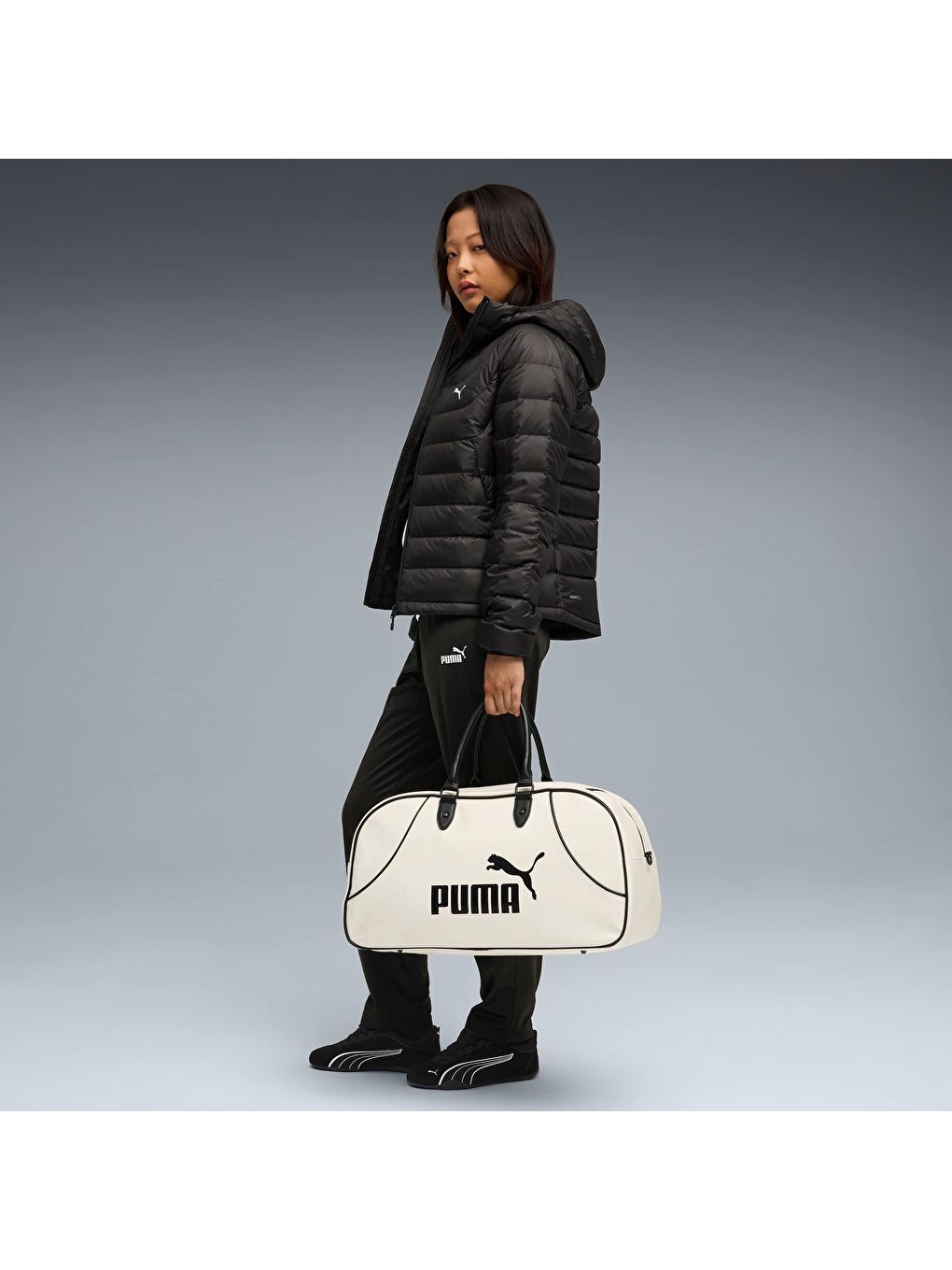 Siyah PACKLITE Down Kadın Kapüşonlu Mont-1