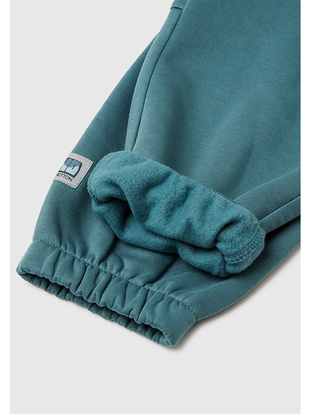 Erkek Bebek Gri-yeşil Logo Detaylı Büzgü İpli Cepli Regular Fit Şardonlu Eşofman Altı-2