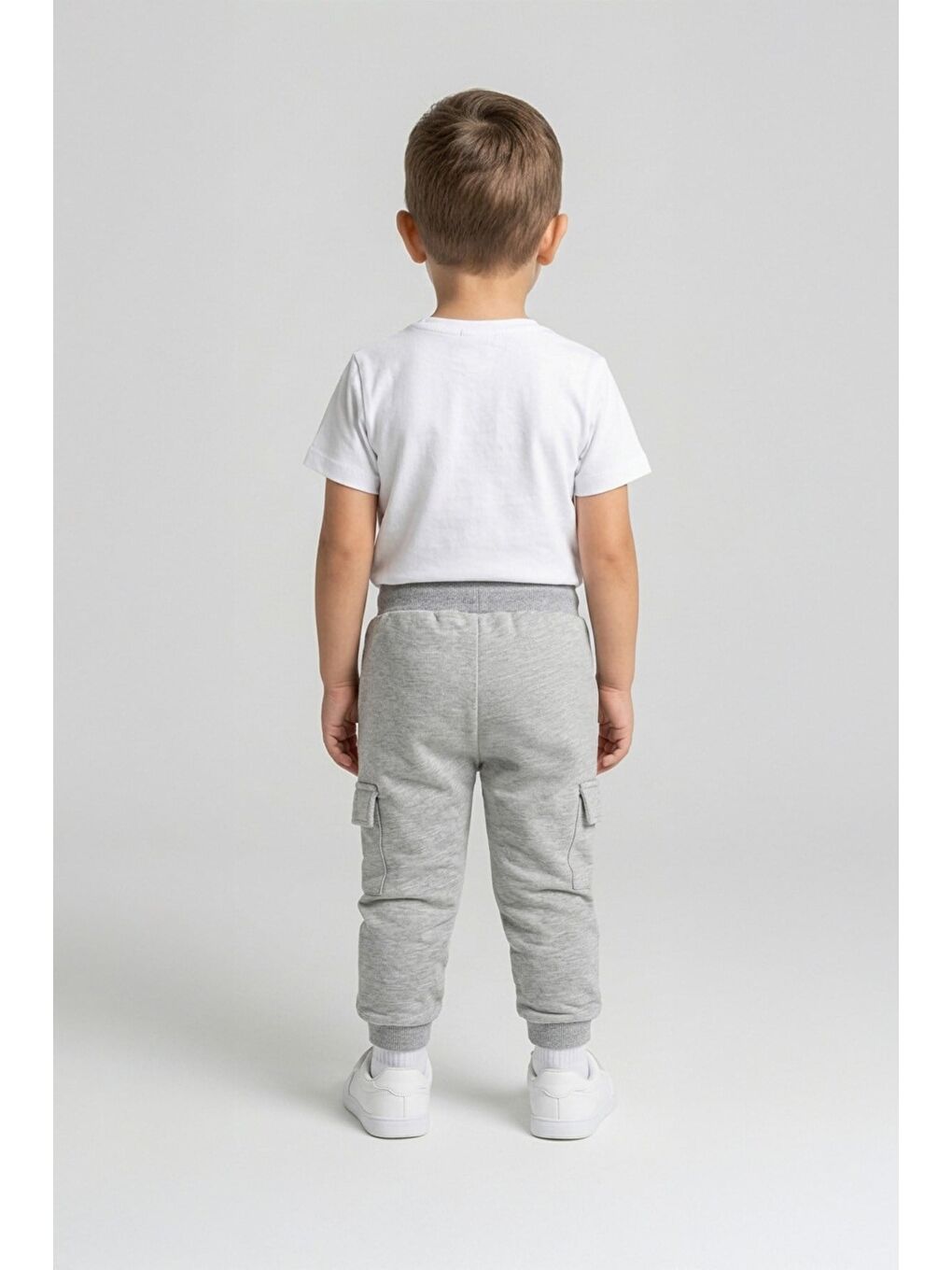 Gri Erkek Çocuk %100 Pamuk Kargo Cepli Eşofman Altı ( 6 Yaş 9 Yaş)-1