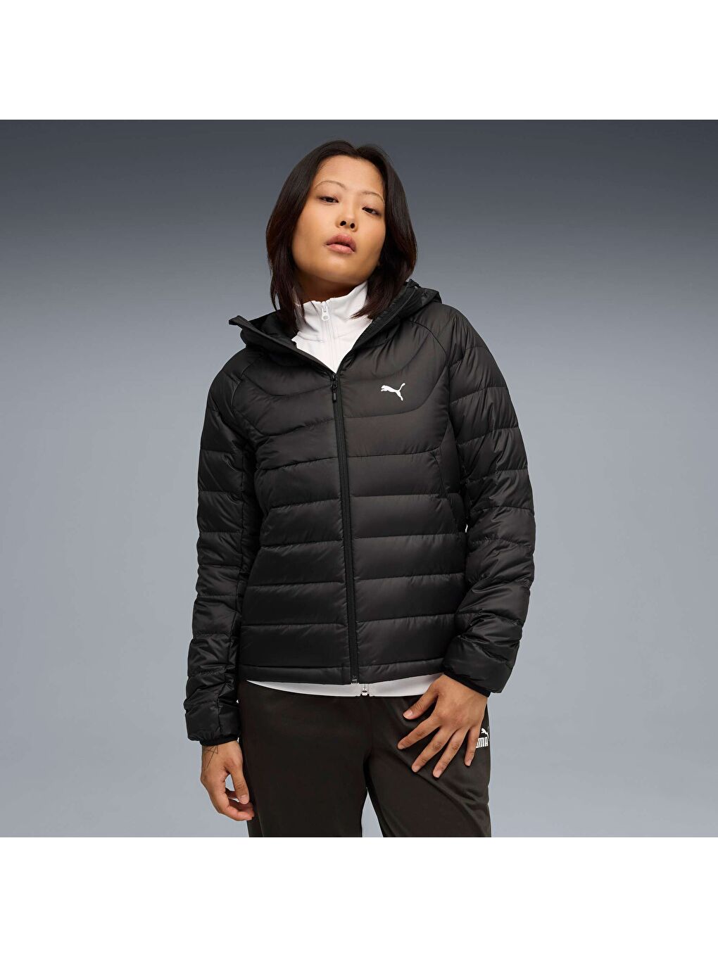 Siyah PACKLITE Down Kadın Kapüşonlu Mont-4