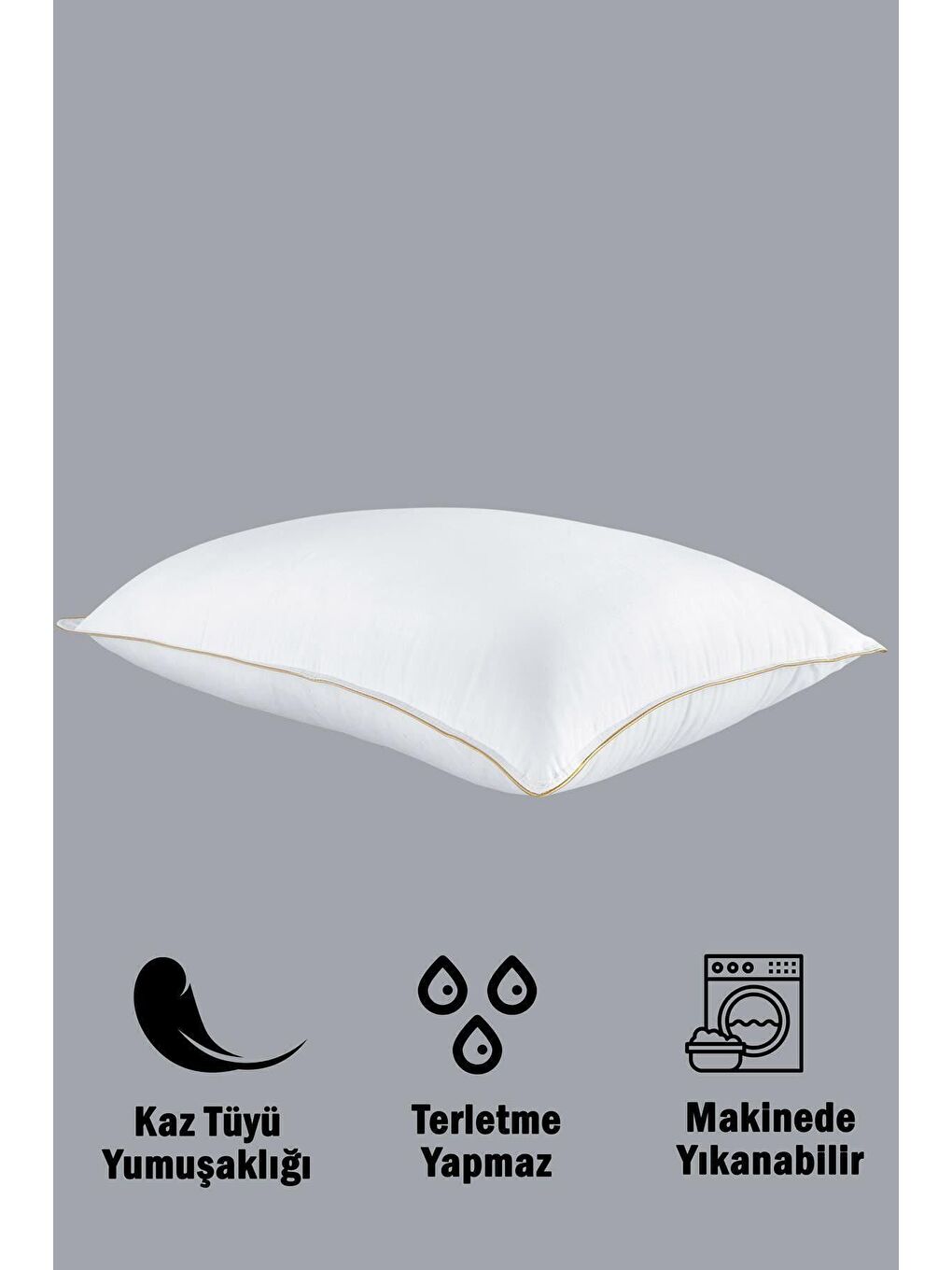 Varol Beyaz 2 Adet Gold Serisi 1200 Gr Nano Jel Yastık 50x70 cm - 1