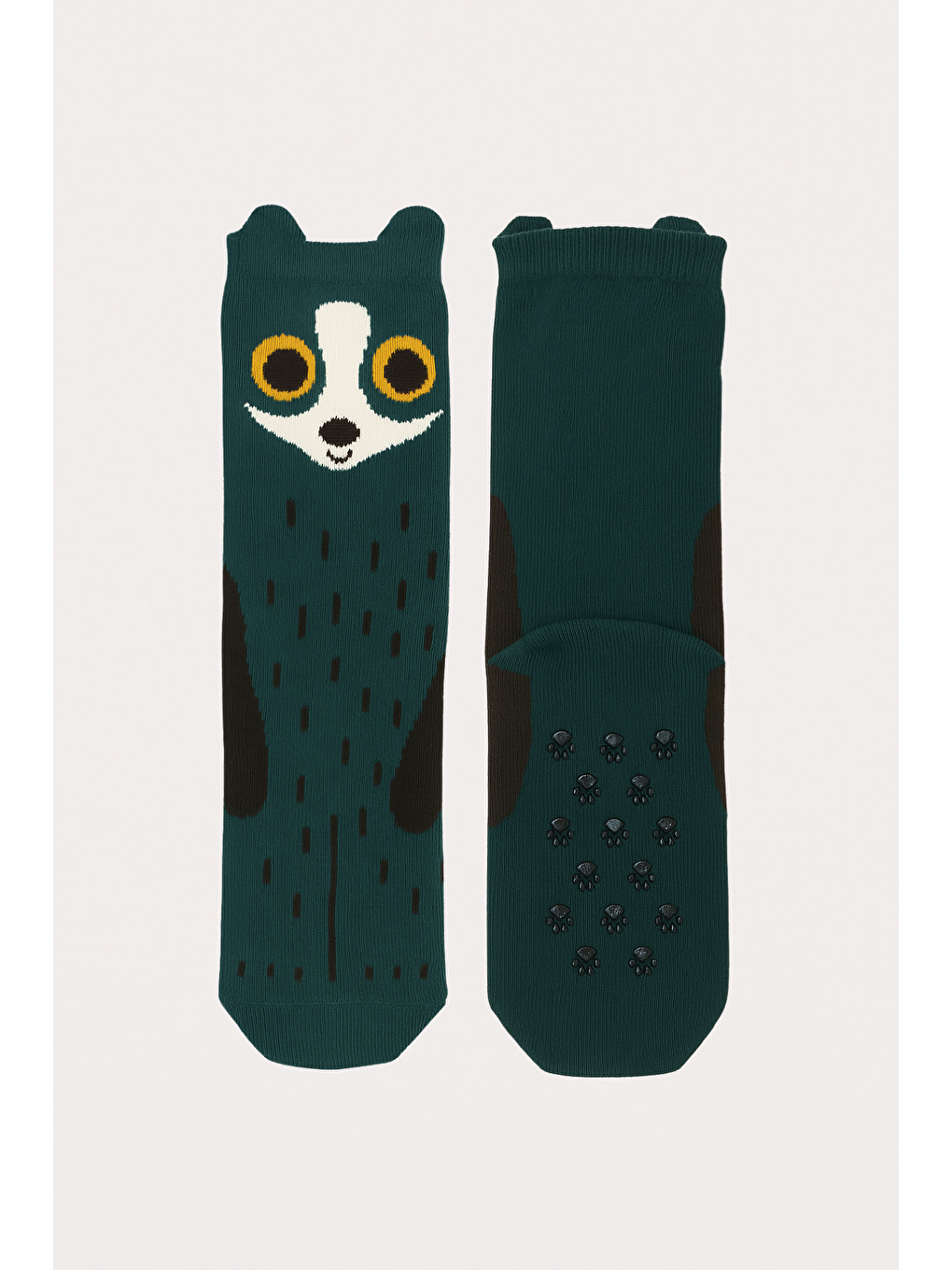 Yeşil Erkek Çocuk Rakun Desenli 2'Li Kutulu Çorap-2