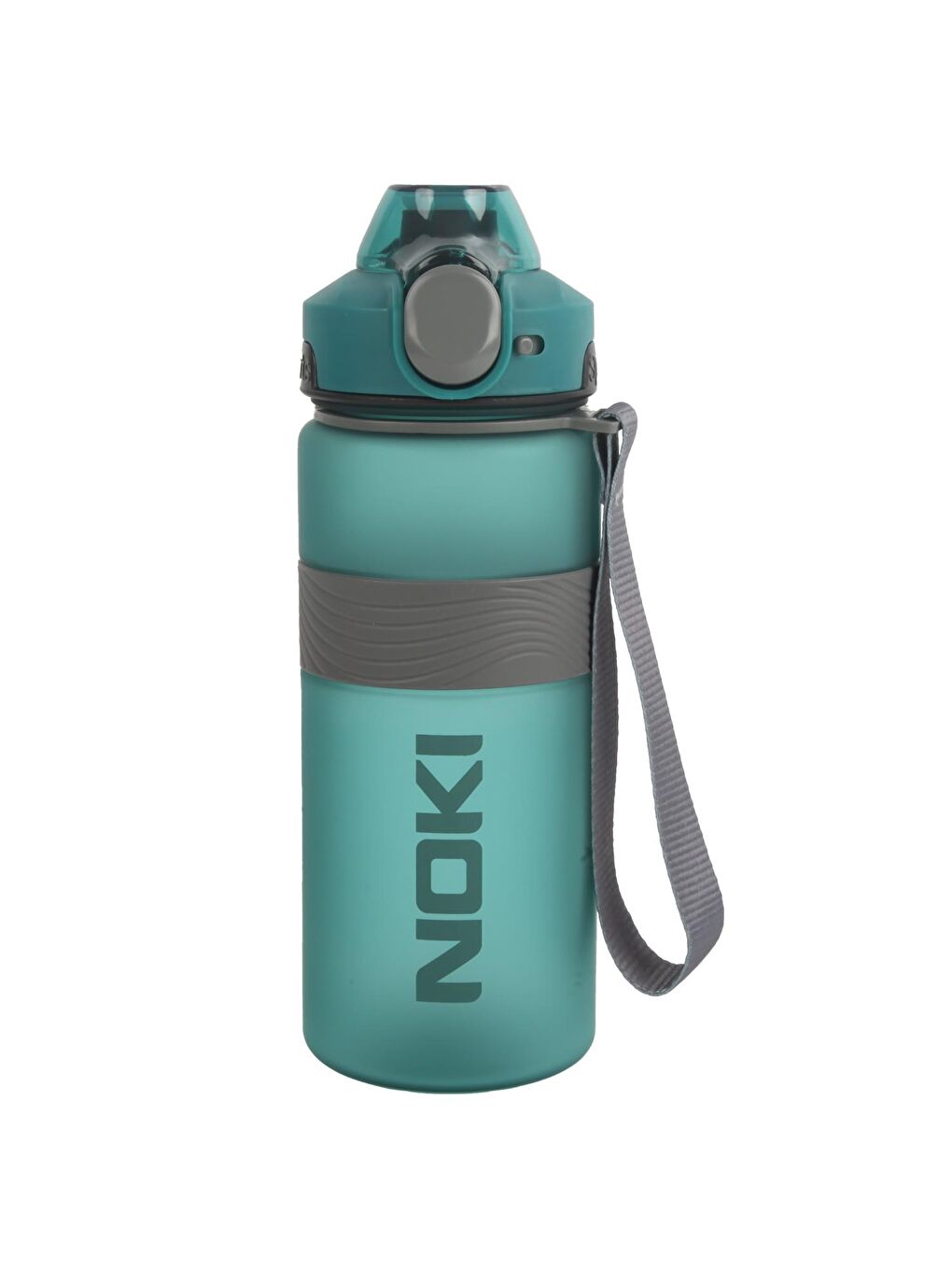 Yeşil Tritan Soft Touch Auto Kapak Silikon Bantlı Askılı Matara 750 ml (T-0121)