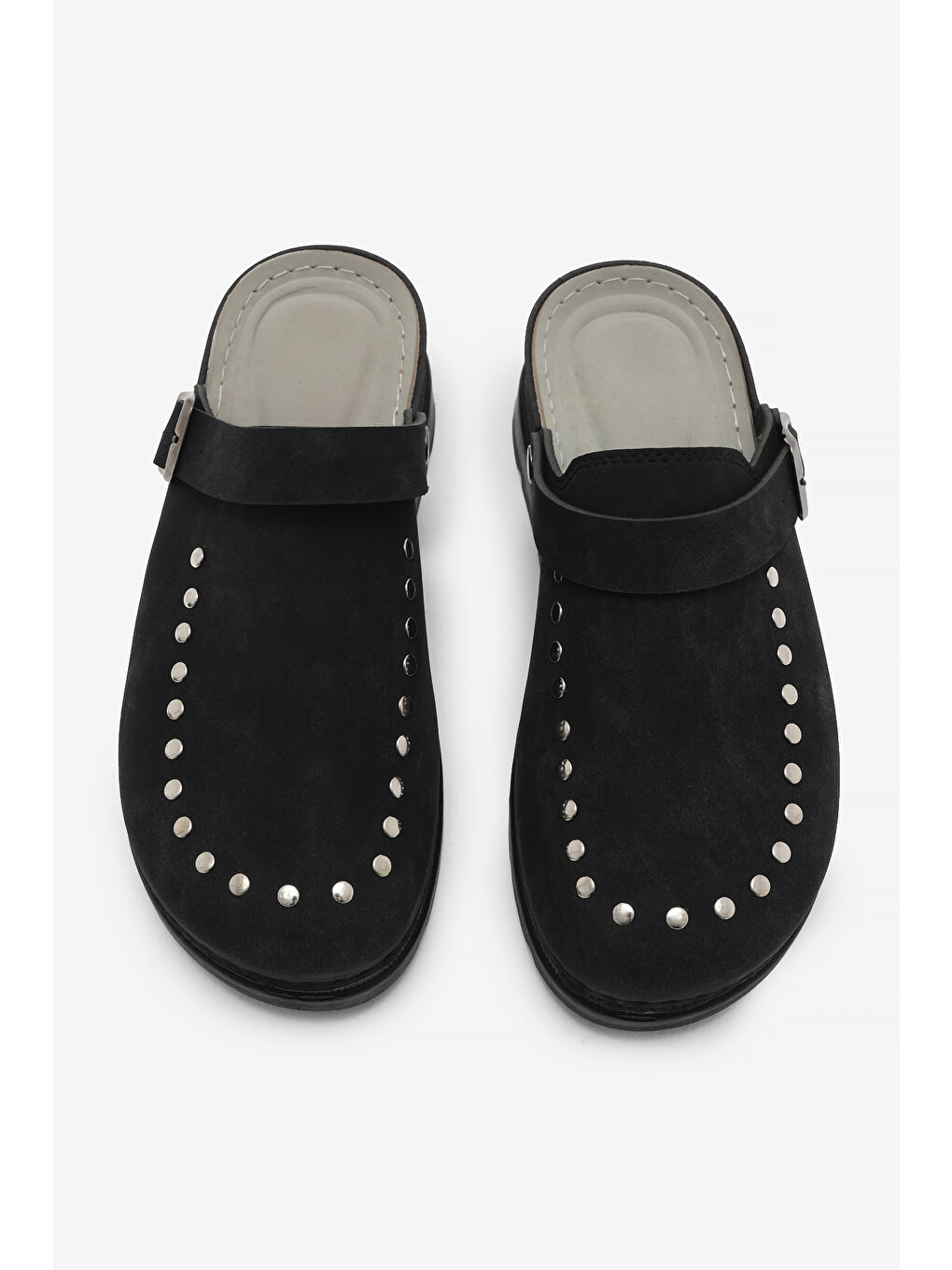 Kadın Siyah Rahat Kalıp Taşlı Tokalı Sandalet-2