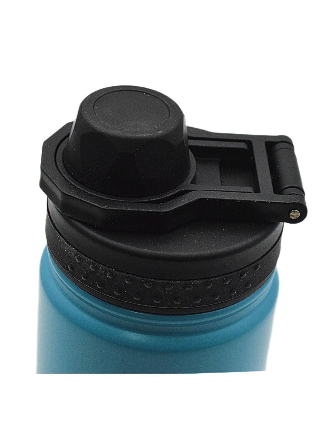 Turkuaz Vidalı Kapak Taşıma Kulplu Çelik Matara 540 ml-2