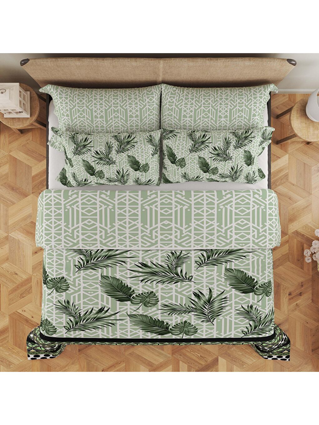 Karışık Baskılı,Desenli Çift Kişilik Nevresim Takımı (ÇARŞAFSIZ) 200x220 cm