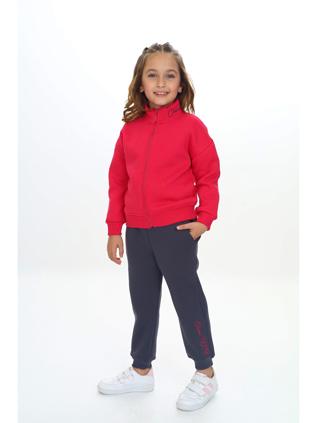 Fuşya Kız Çocuk Nakışlı Eşofman Takım-1